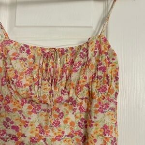 Francesca's Floral Mini Dress in Pink and Orange